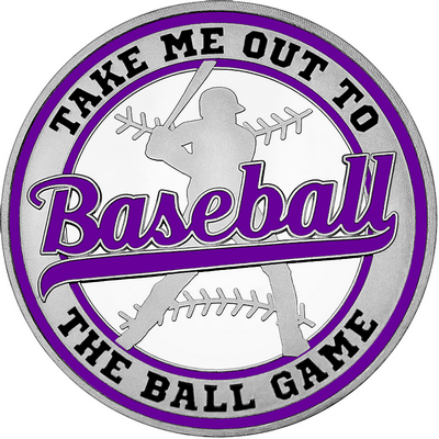 Purple "Baseball" with Purple Outer Circular Borders